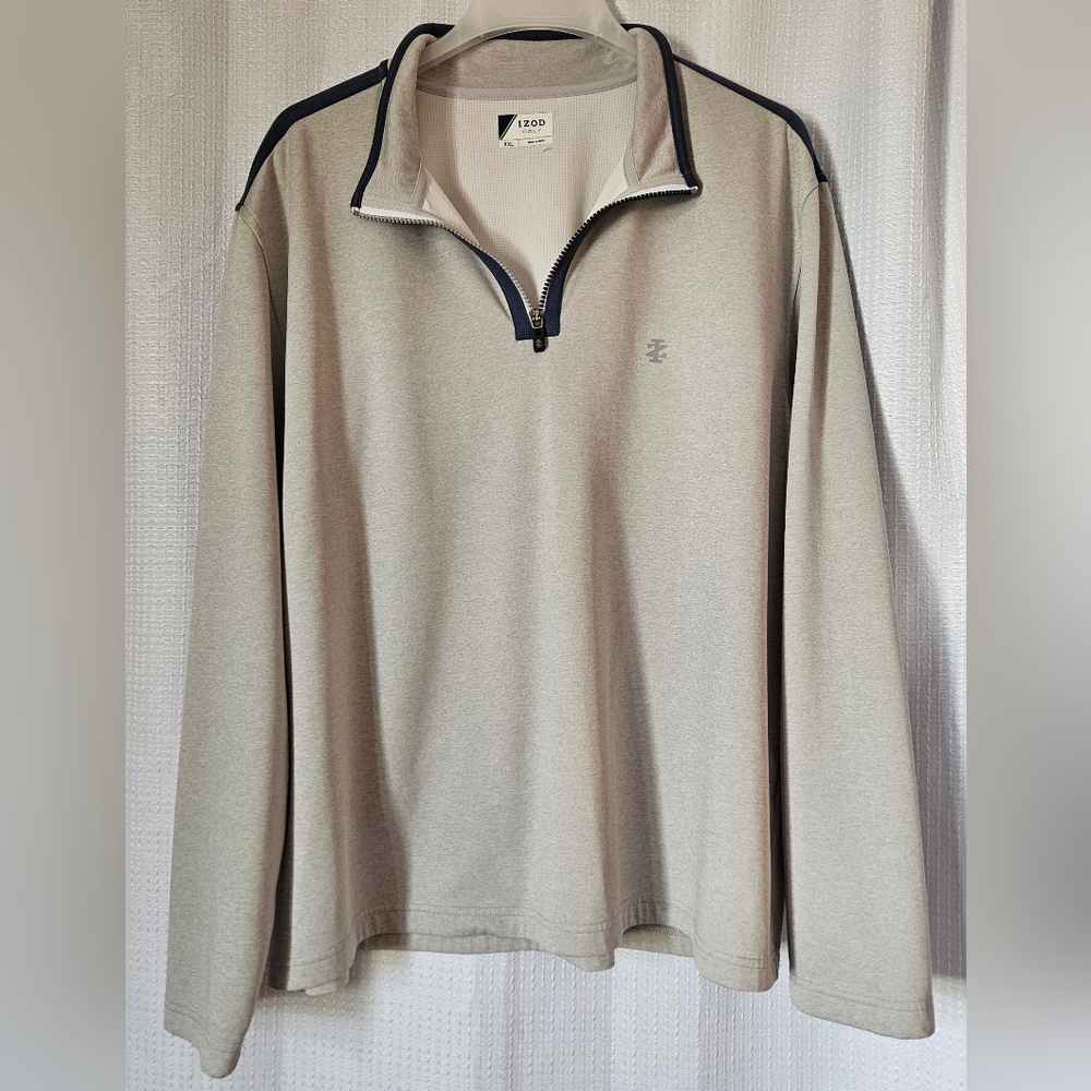 IZOD Golf 1/4 zip Pullover Men's XXL Gray Blue